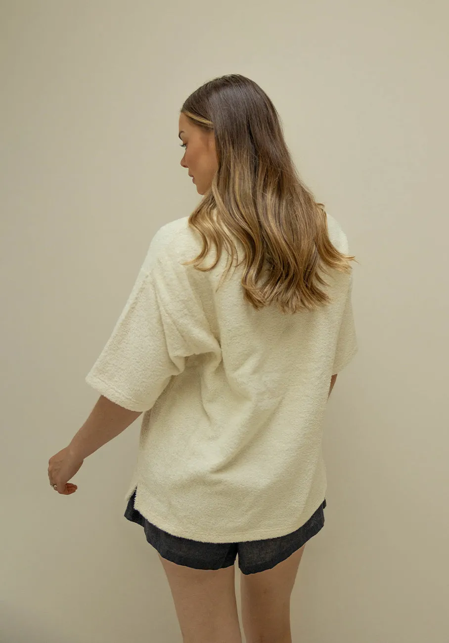 Miann & Co Womens - Kai Terry Towelling Boxy T-Shirt - Tofu