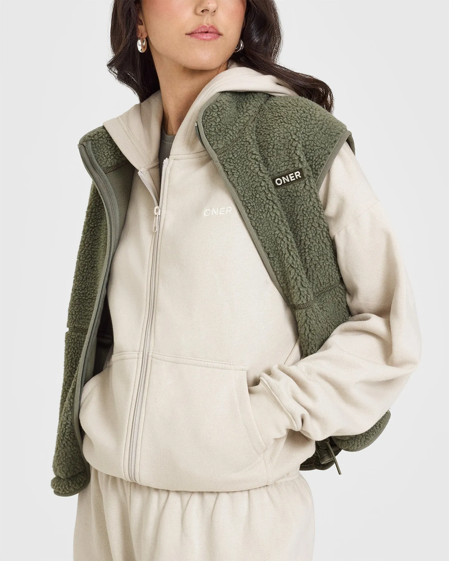 Mid Weight Zip Through Hoodie | Sand
