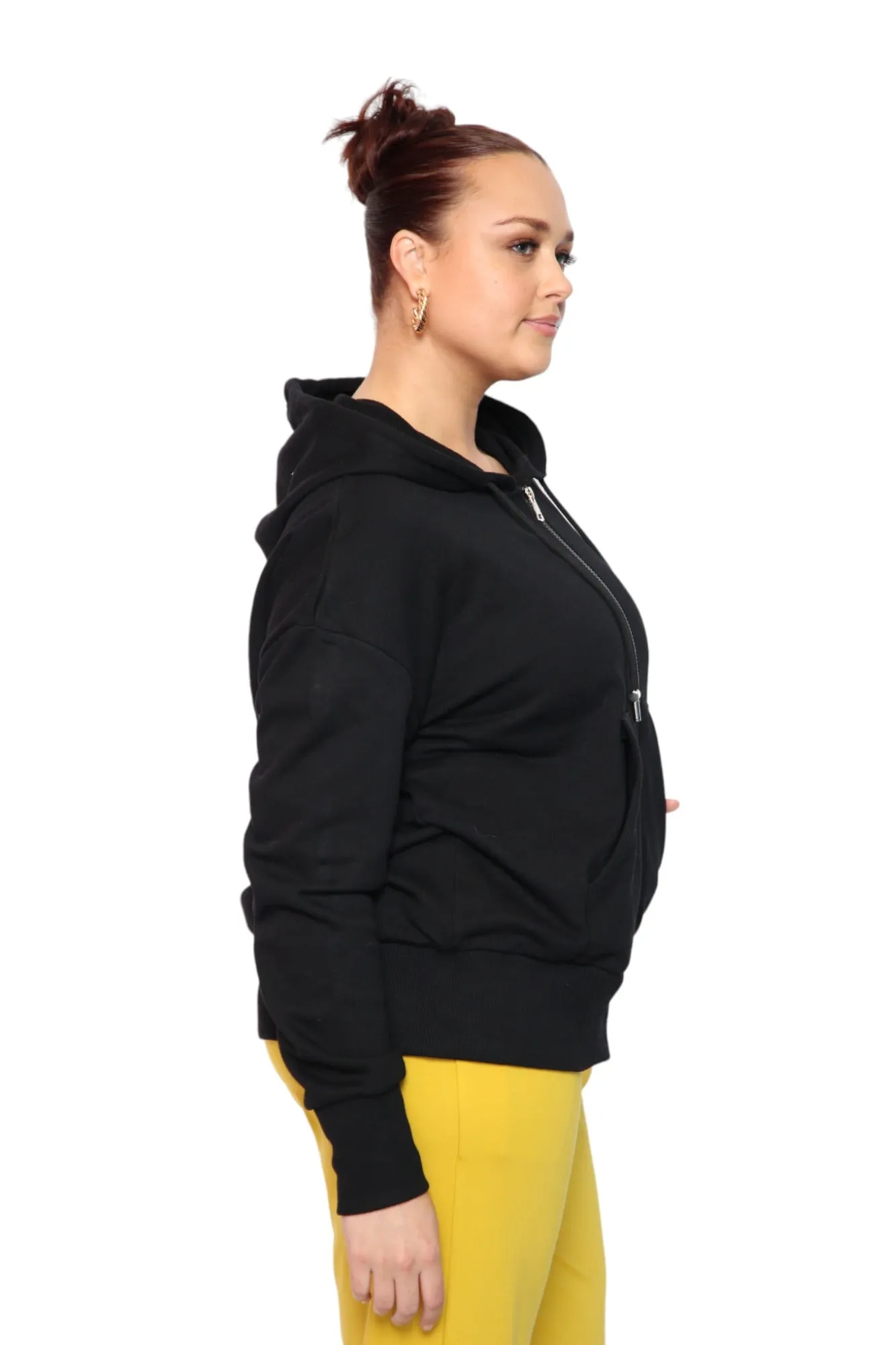 Miracles Manifester Embroidered Zip Hoodie - Black