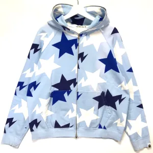 [M/L] A Bathing Ape Bape Sta Nagoya Limited Full Zip Hoodie Light Blue