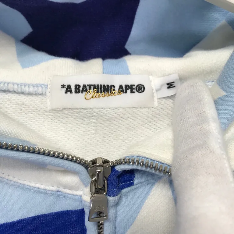 [M/L] A Bathing Ape Bape Sta Nagoya Limited Full Zip Hoodie Light Blue