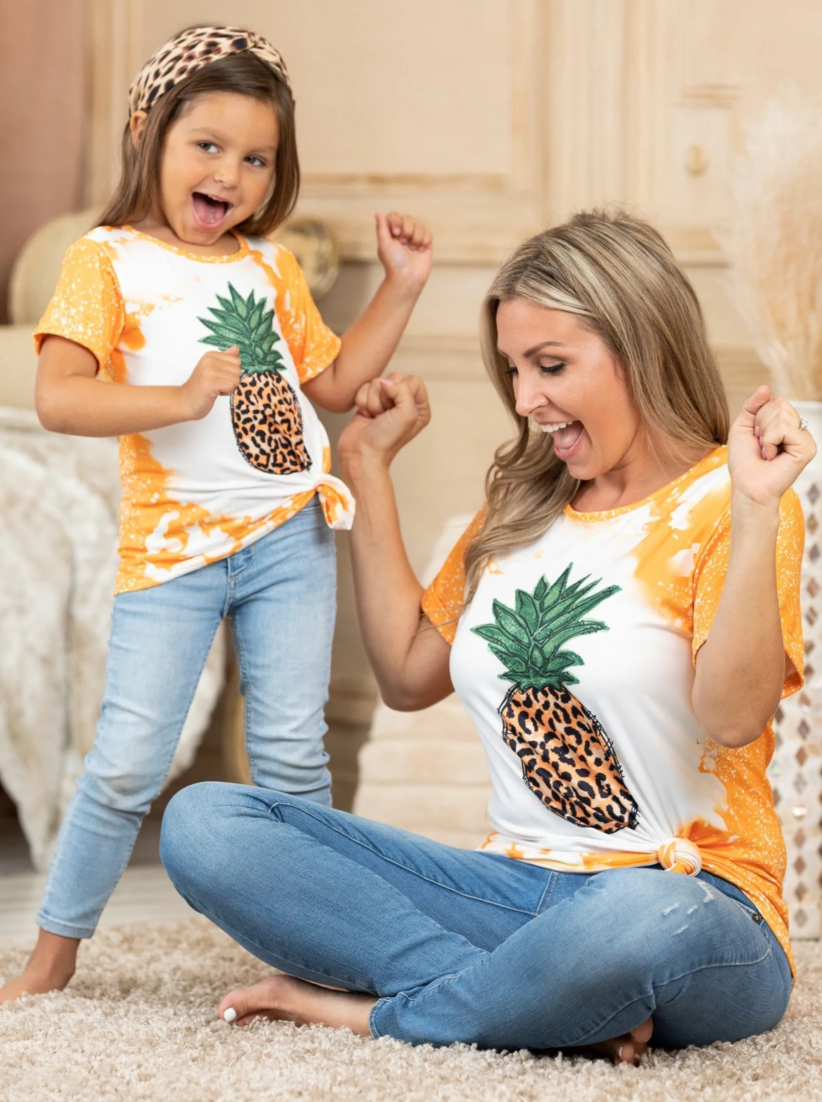 Mommy and Me Wild Crown Pineapple Top