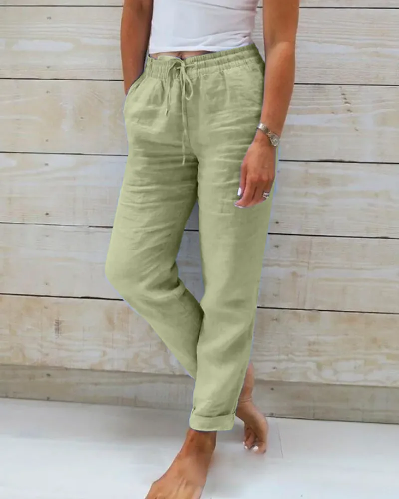 Monika™ | Casual Linen Drawstring Trousers