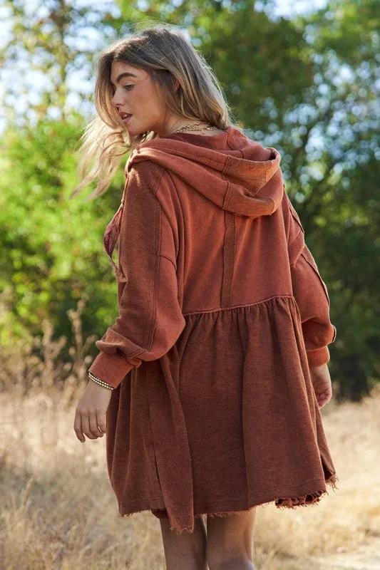 Most Adorable Flare Hoodie Zip Jacket