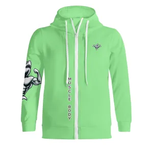 Muscle Body Zip Turtleneck Hoodie Streetwear