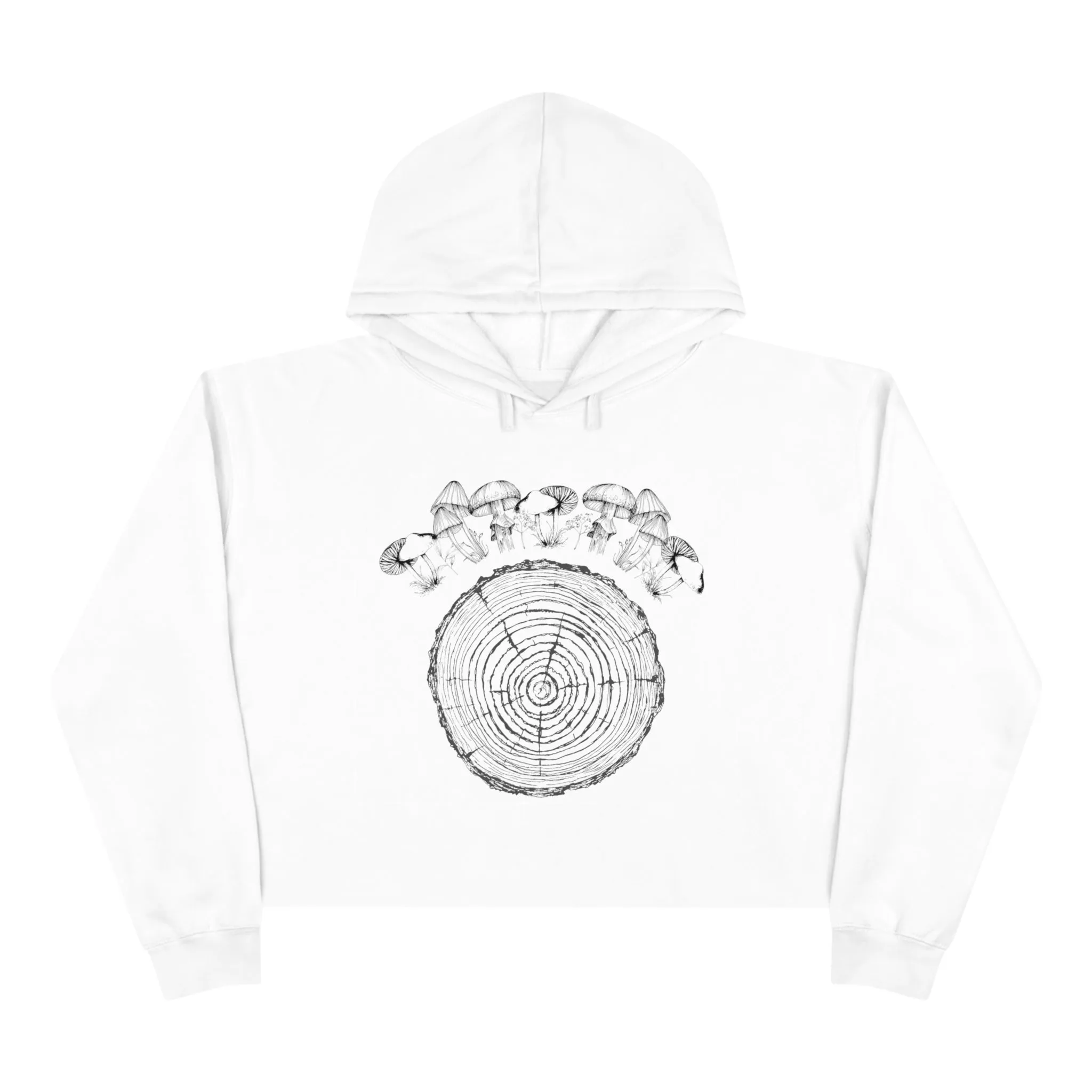 'Mushroom Tree Ring' Crop Hoodie
