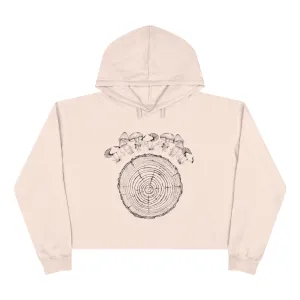 'Mushroom Tree Ring' Crop Hoodie