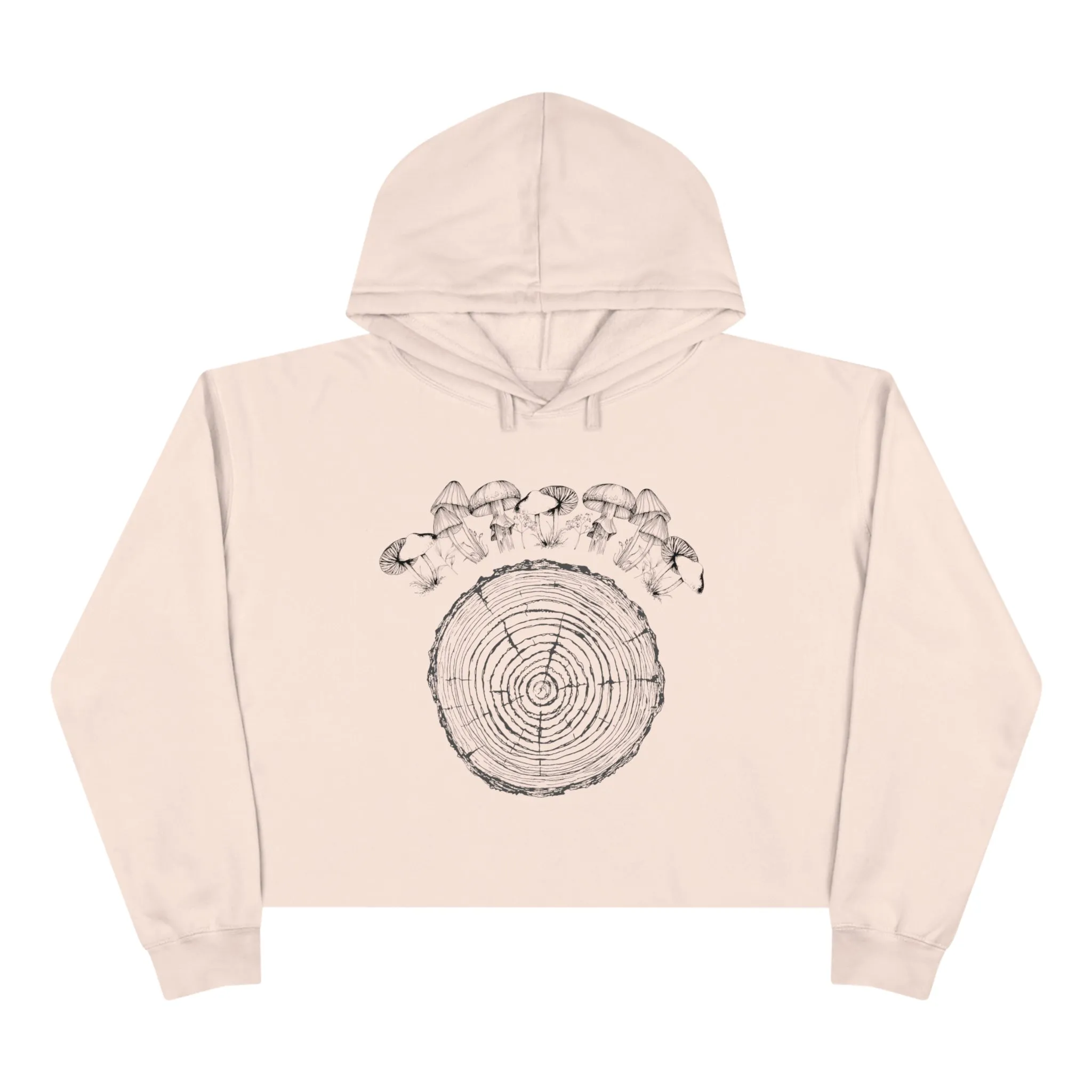 'Mushroom Tree Ring' Crop Hoodie