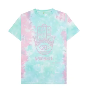 Namaste Pink   Turquoise Tie Dye Classic Tee