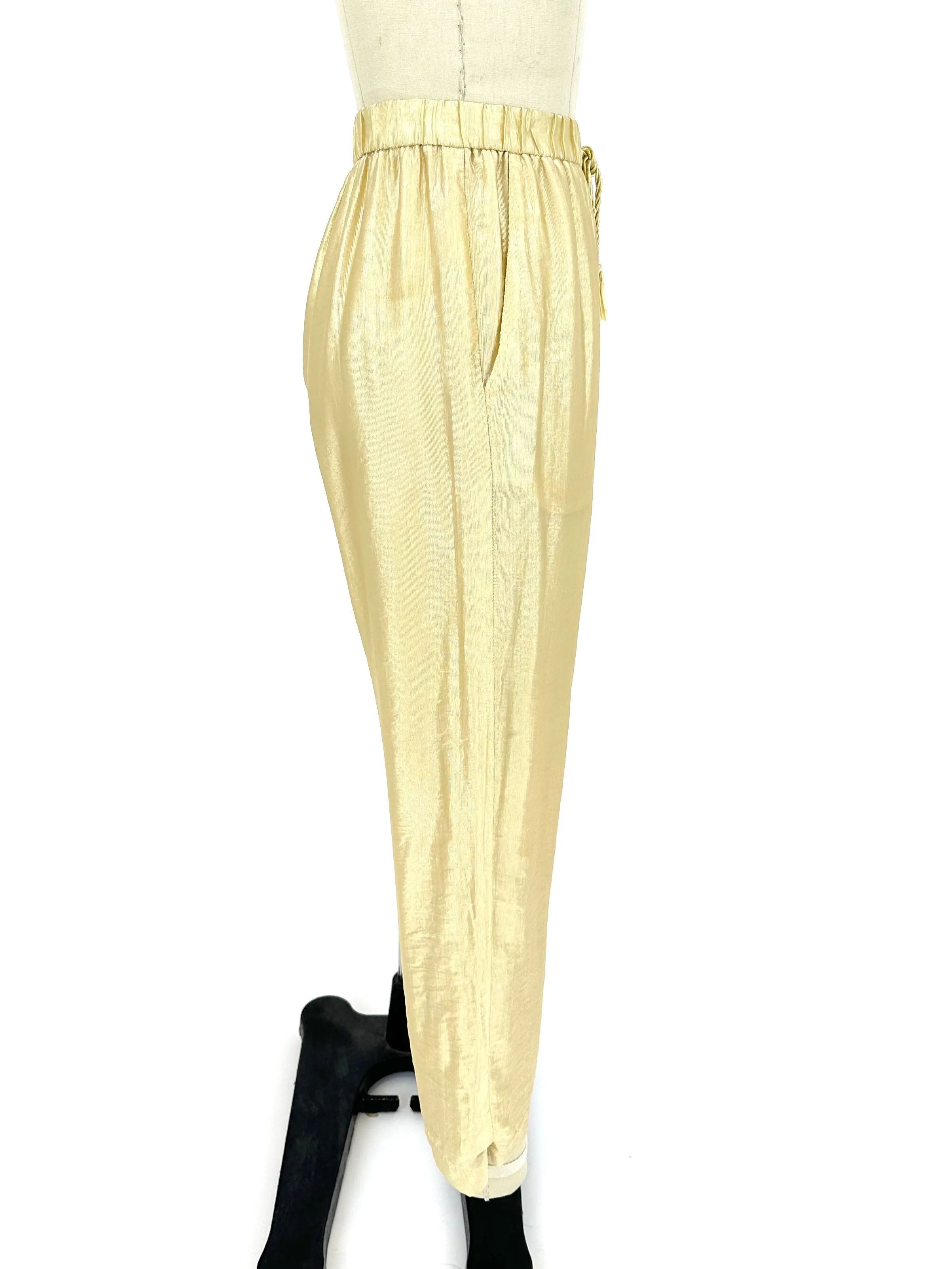 Nanushka Golden Ribbed Trousers
