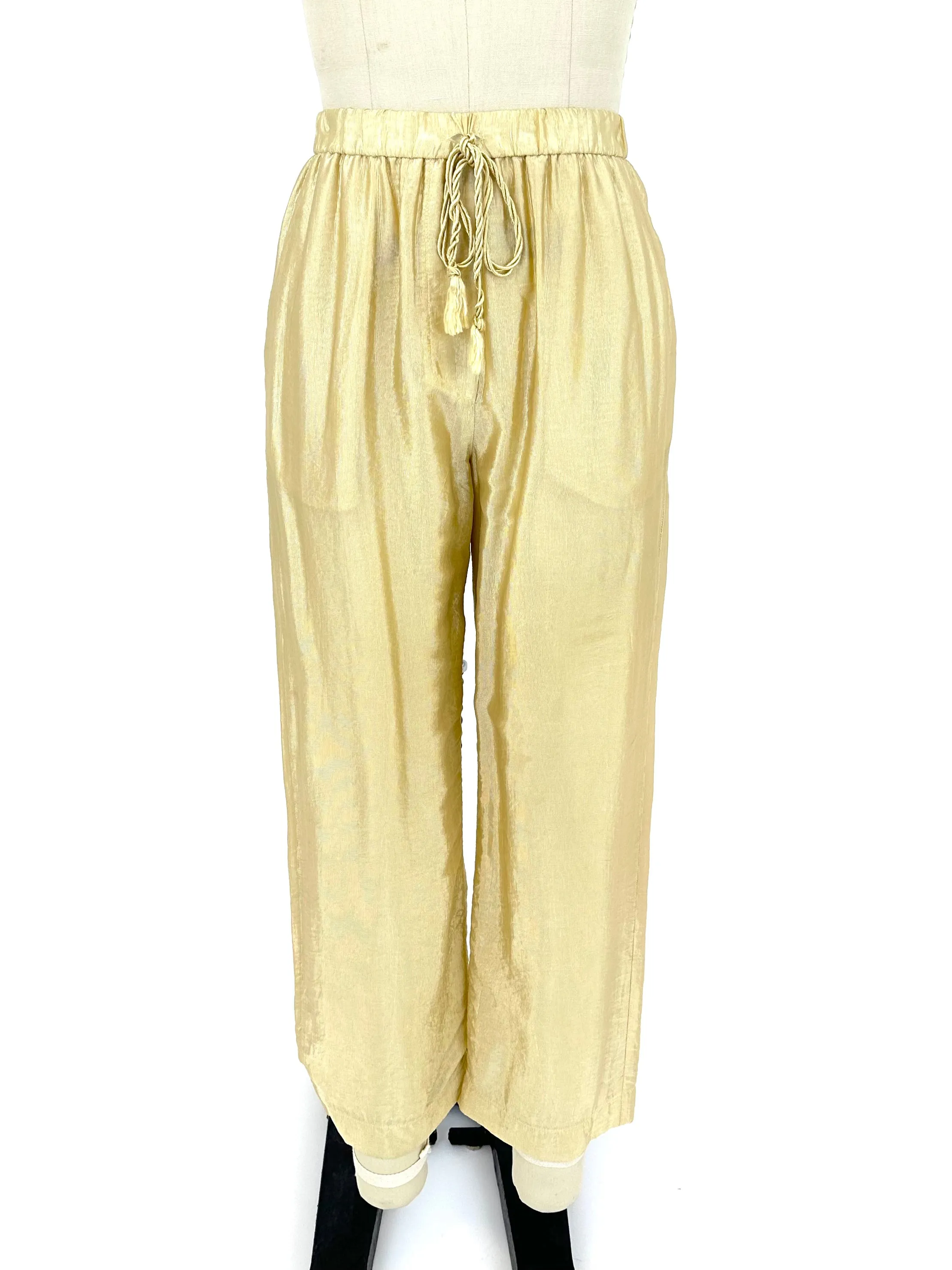 Nanushka Golden Ribbed Trousers