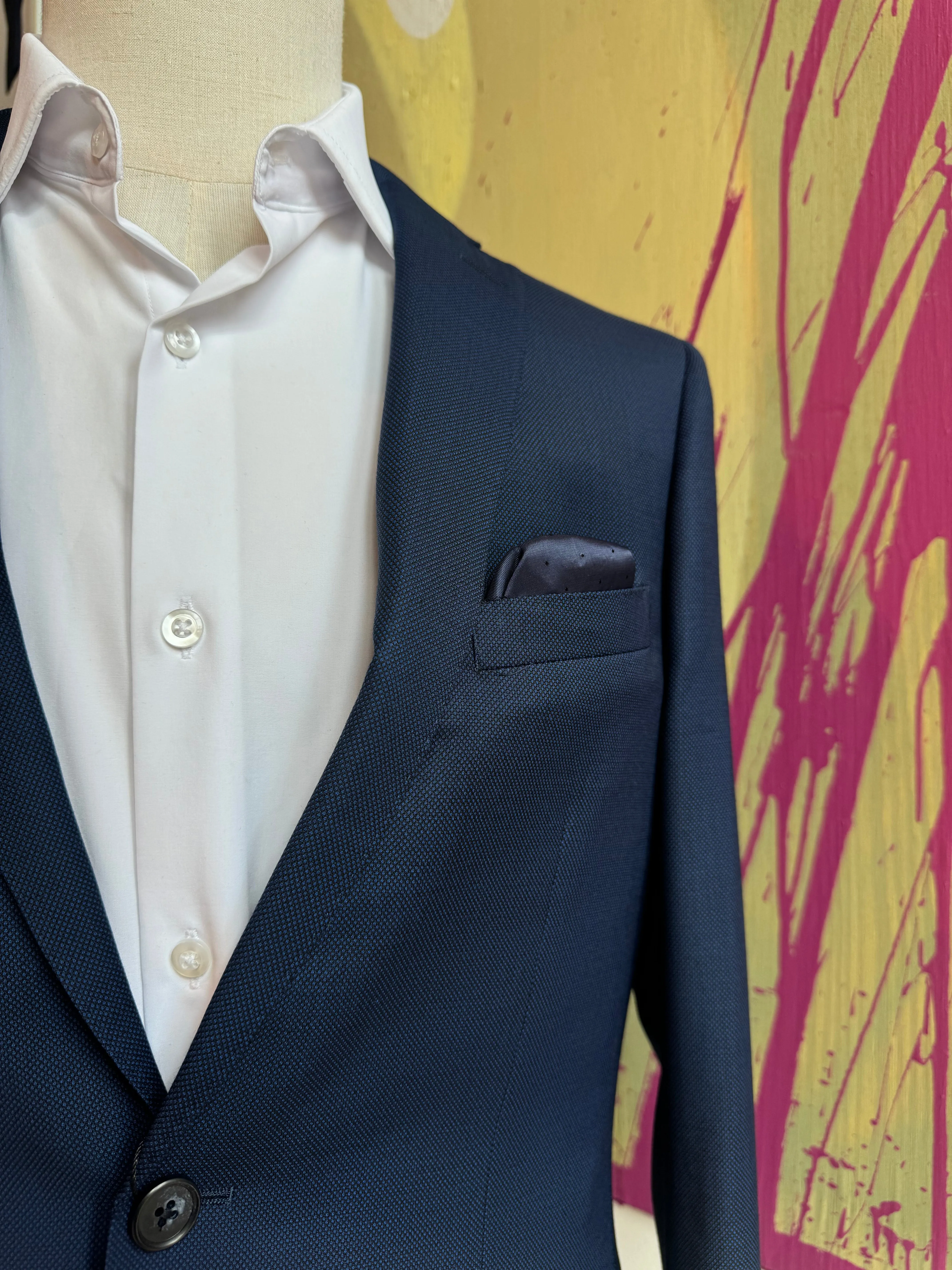 Navy Birdseye Suit Coat