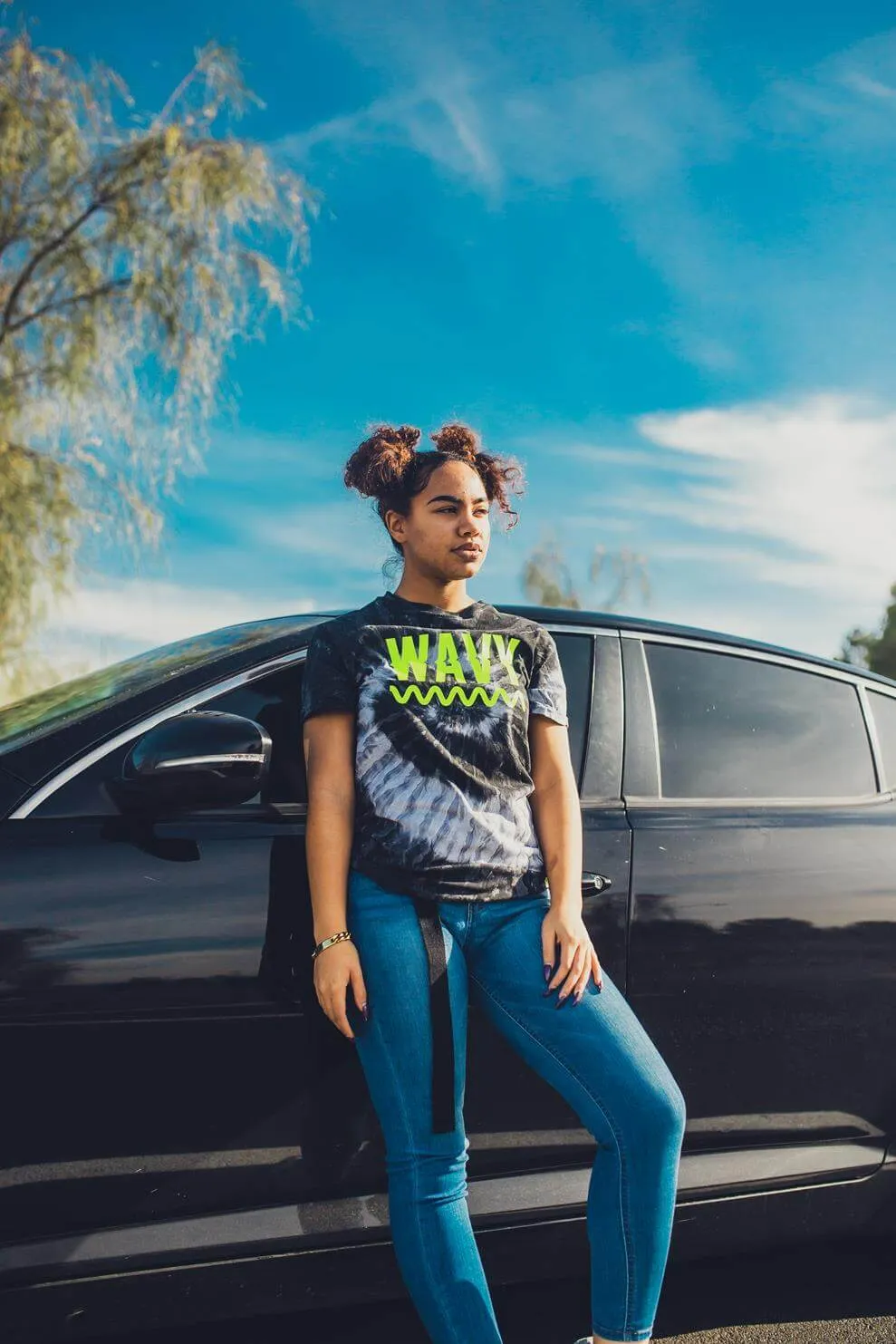 Neon Yellow Wavy | Black/GrayMill Tee
