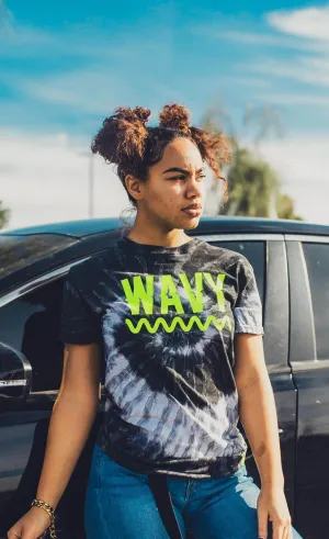 Neon Yellow Wavy | Black/GrayMill Tee