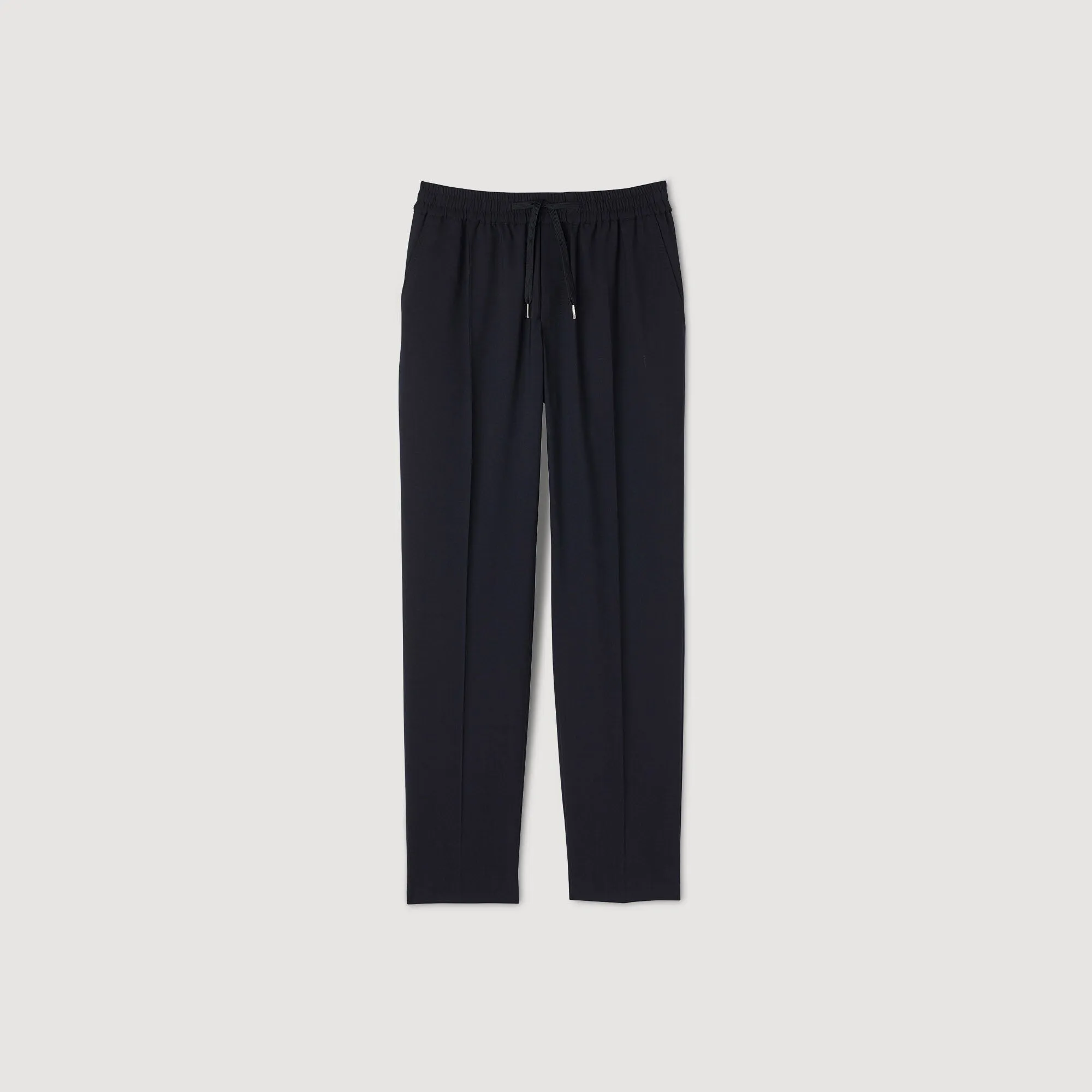 New Alpha Elasticated Straight-Leg Pants Navy Blue