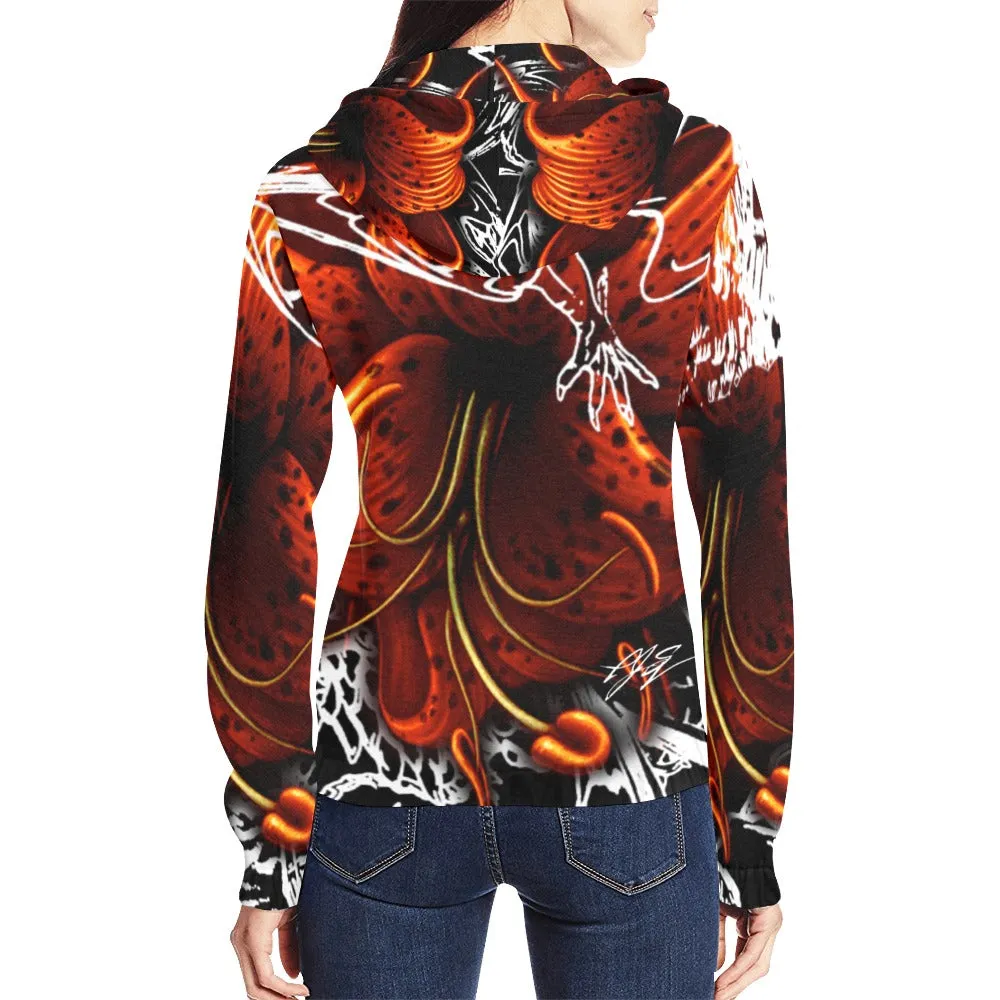 Night Lily Chasing the Dragon Women's Full Zip Hoodie