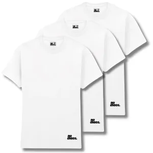 NO CHAOS STORE LOGO 3 PACK T-SHIRTS - WHITE