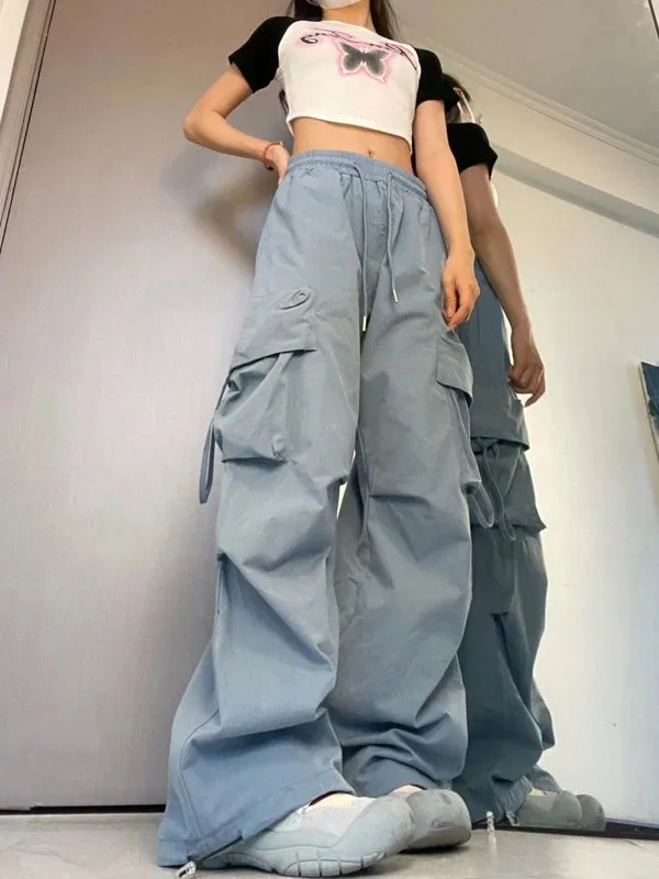 Obsidian Phoenix High Waist Drawstring Cargo Pants