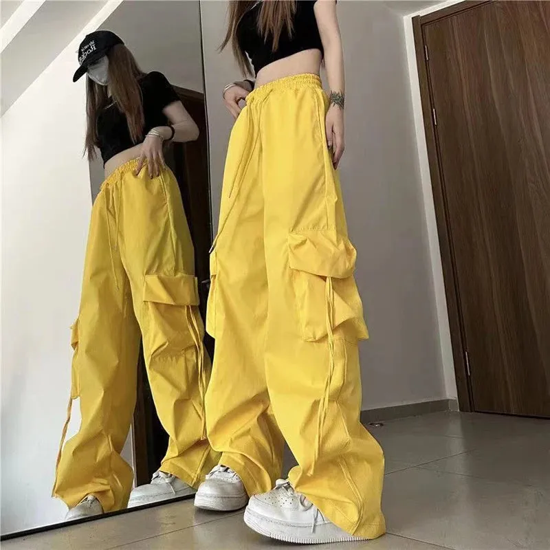 Obsidian Phoenix High Waist Drawstring Cargo Pants