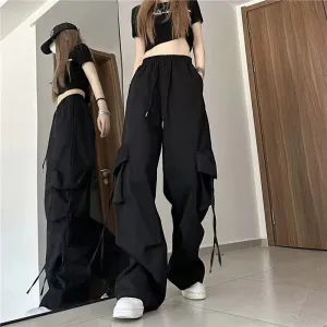 Obsidian Phoenix High Waist Drawstring Cargo Pants