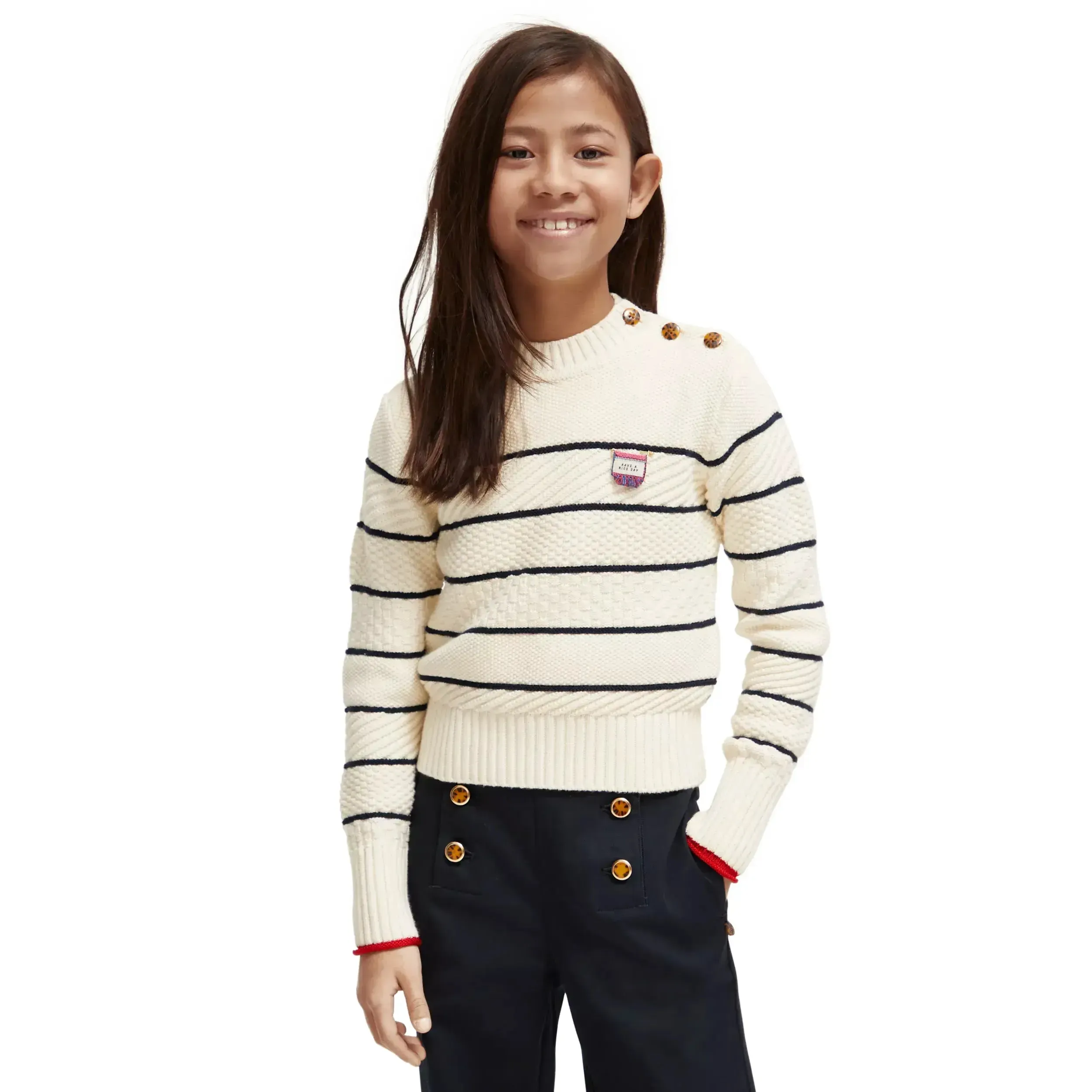 Organic Cotton Shoulder-Button Sweater