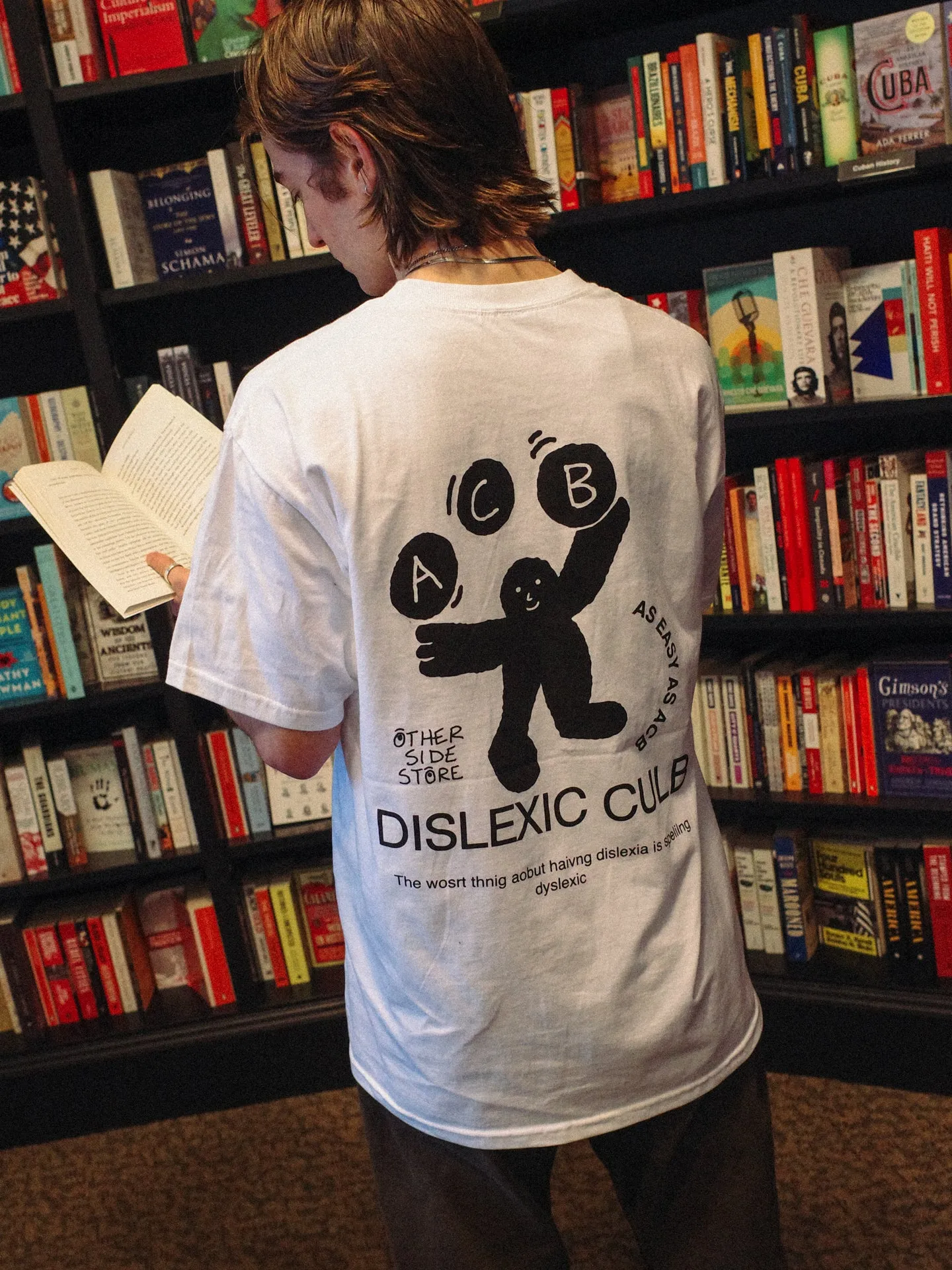 Other Side Store 'Dyslexic Club' Tee - White