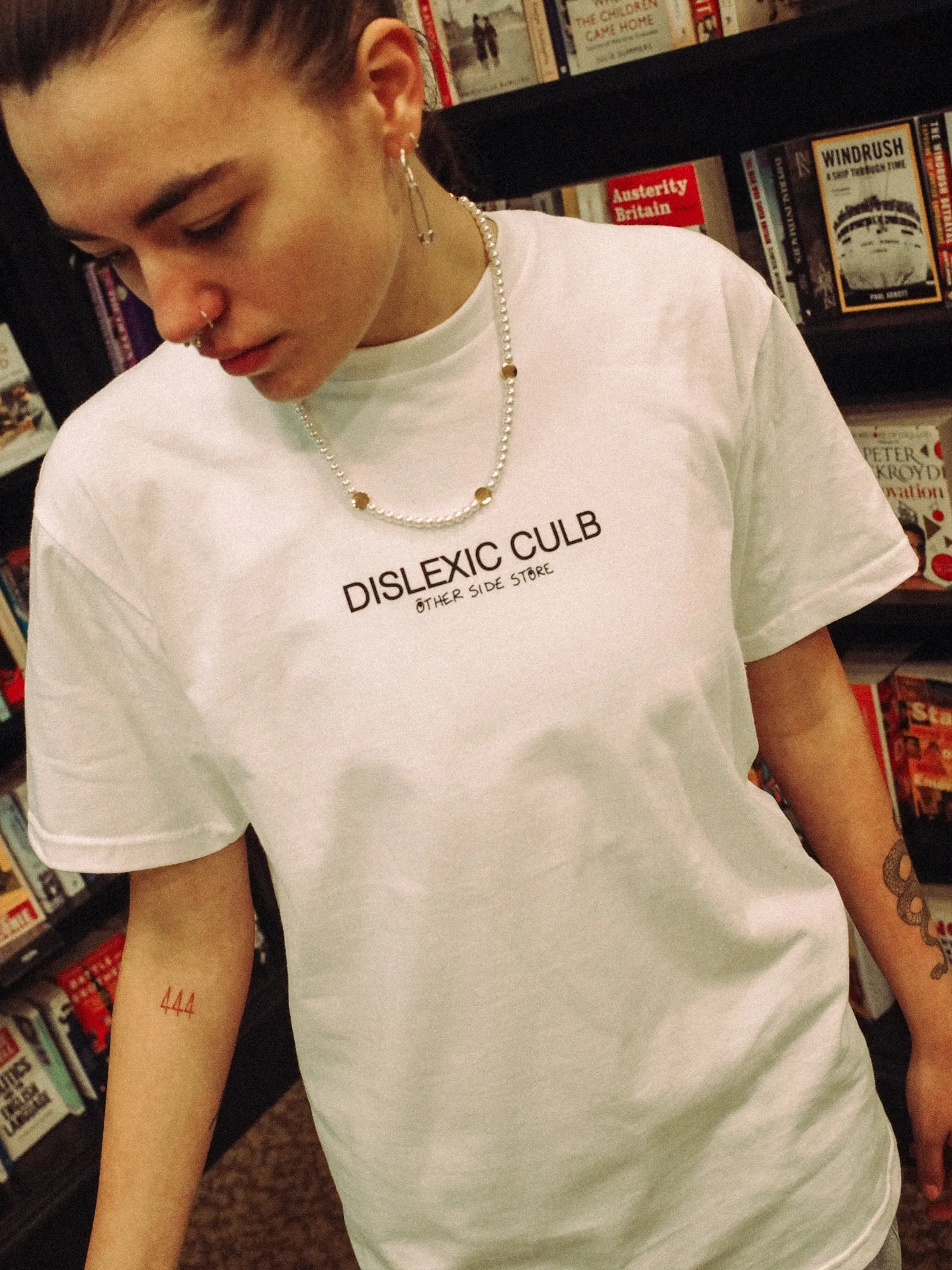 Other Side Store 'Dyslexic Club' Tee - White