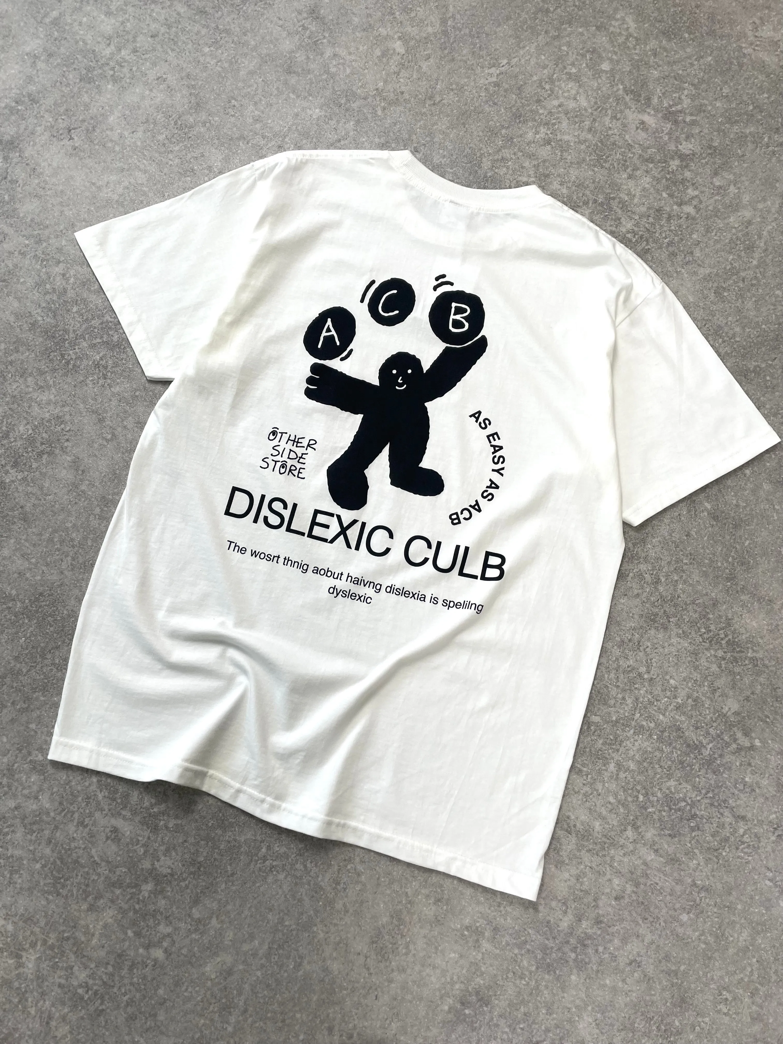 Other Side Store 'Dyslexic Club' Tee - White