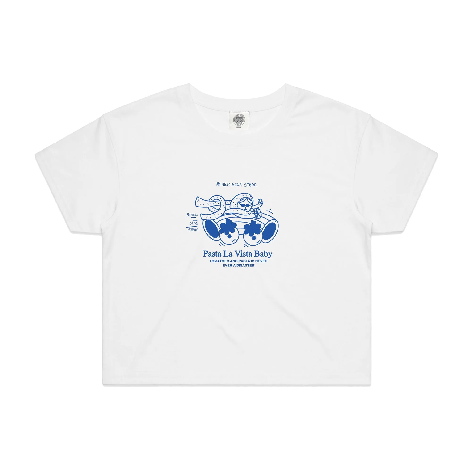Other Side Store WMNS 'Pasta La Vista' Cropped Tee - White