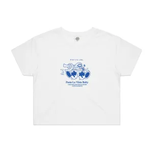 Other Side Store WMNS 'Pasta La Vista' Cropped Tee - White