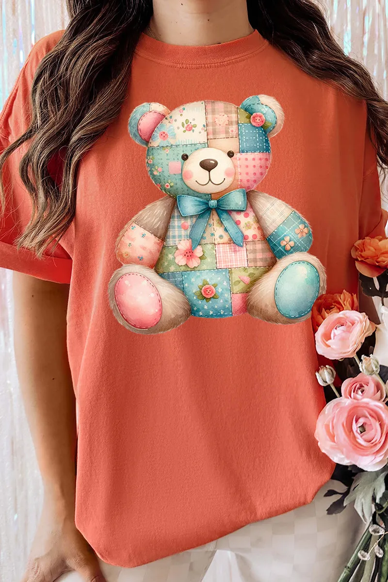 Patchwork Teddy Bear Comfort Colors Adult Ring-Spun Cotton Tee
