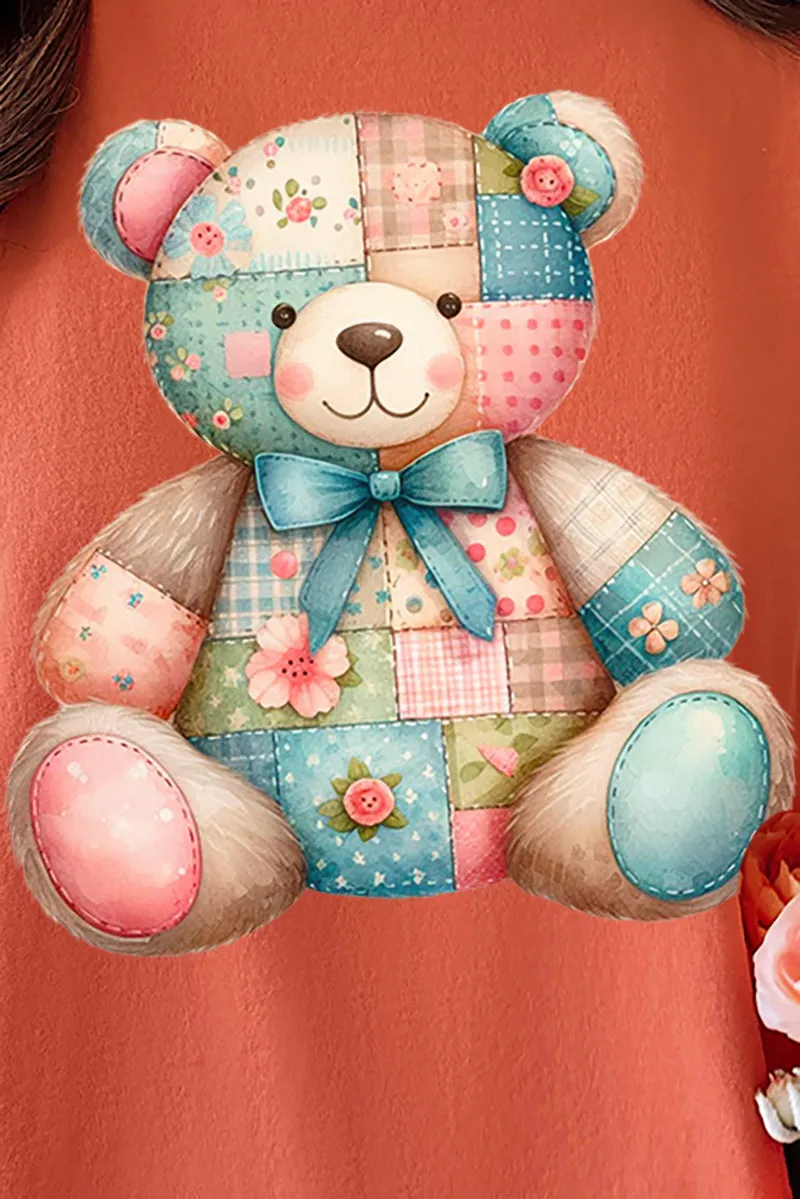 Patchwork Teddy Bear Comfort Colors Adult Ring-Spun Cotton Tee