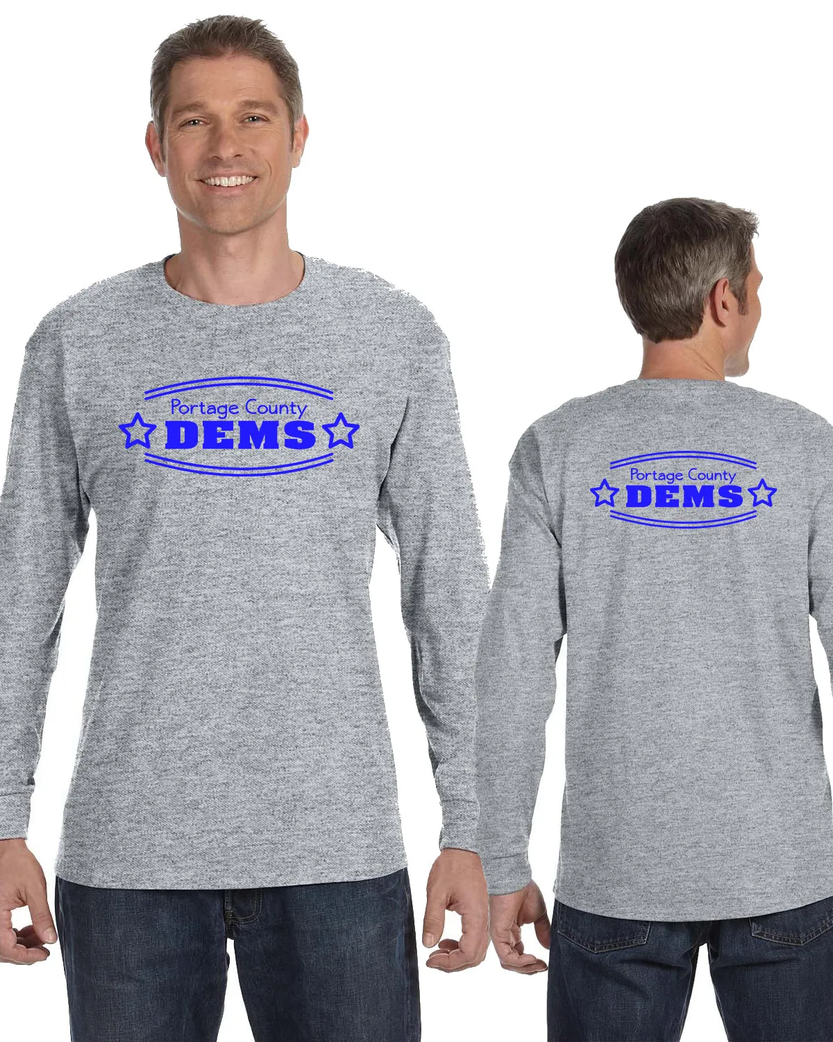 PC Dems Long Sleeve T-Shirt (Front & Back)