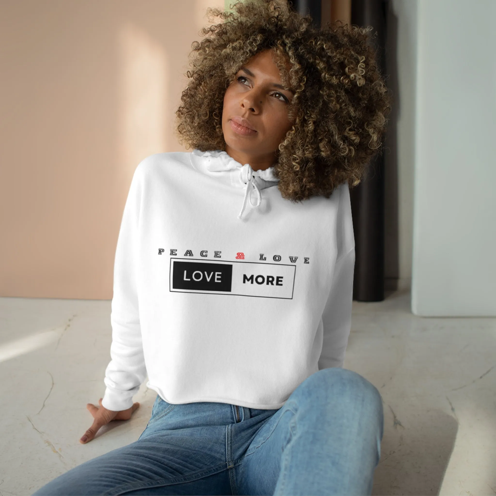 Peace & Love Crop Hoodie