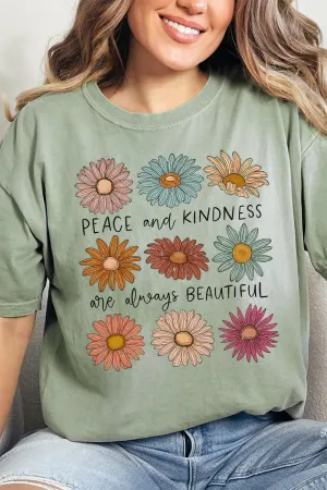 Peace and Kindness Daisy Comfort Colors Adult Ring-Spun Cotton Tee