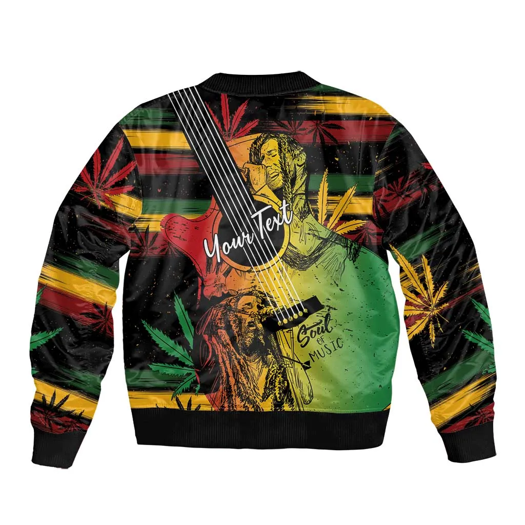 Personalised Afro Reggae Bomber Jacket Soul of Music Sketch Style LT7