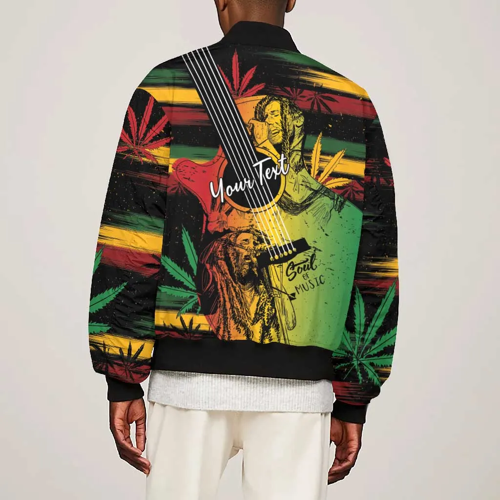 Personalised Afro Reggae Bomber Jacket Soul of Music Sketch Style LT7