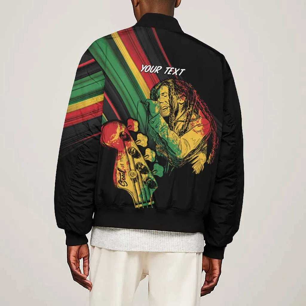 Personalised Afro Vibes Bomber Jacket Reggae King - Live The Way You Love LT7