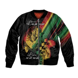 Personalised Afro Vibes Bomber Jacket Reggae King - Live The Way You Love LT7