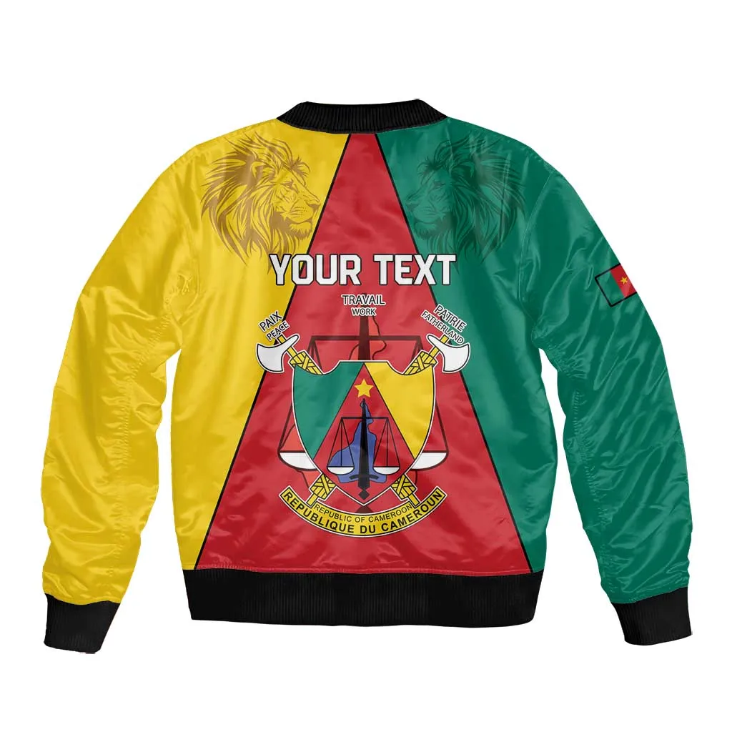 Personalised Cameroon National Day Bomber Jacket Lion Mix Coat Of Arms Style LT15