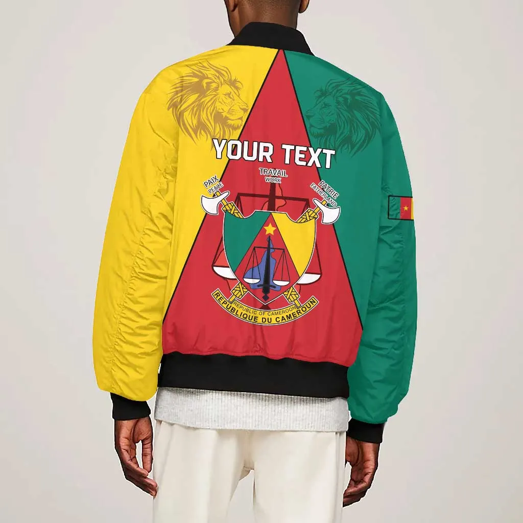 Personalised Cameroon National Day Bomber Jacket Lion Mix Coat Of Arms Style LT15