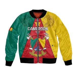 Personalised Cameroon National Day Bomber Jacket Lion Mix Coat Of Arms Style LT15