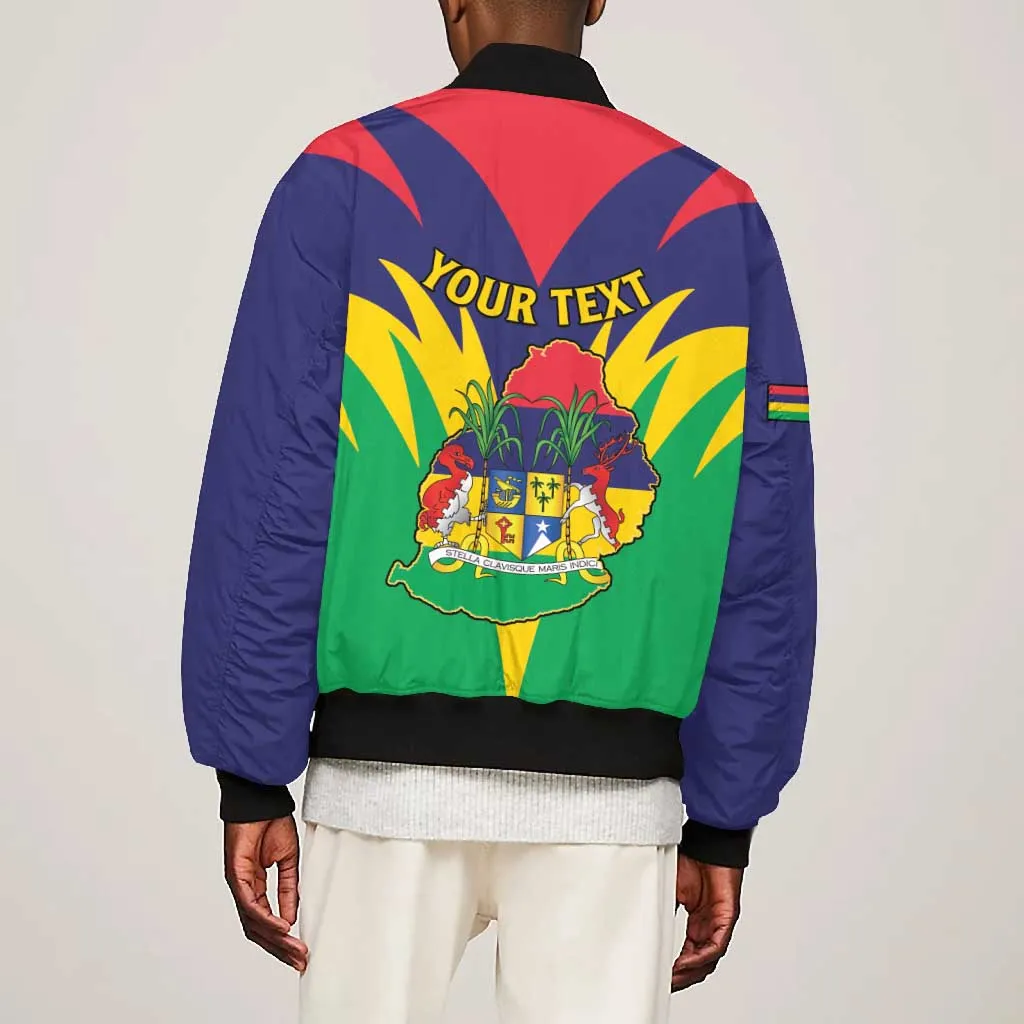 Personalised Republique de Maurice Bomber Jacket Coat Of Arms Flag Style LT15