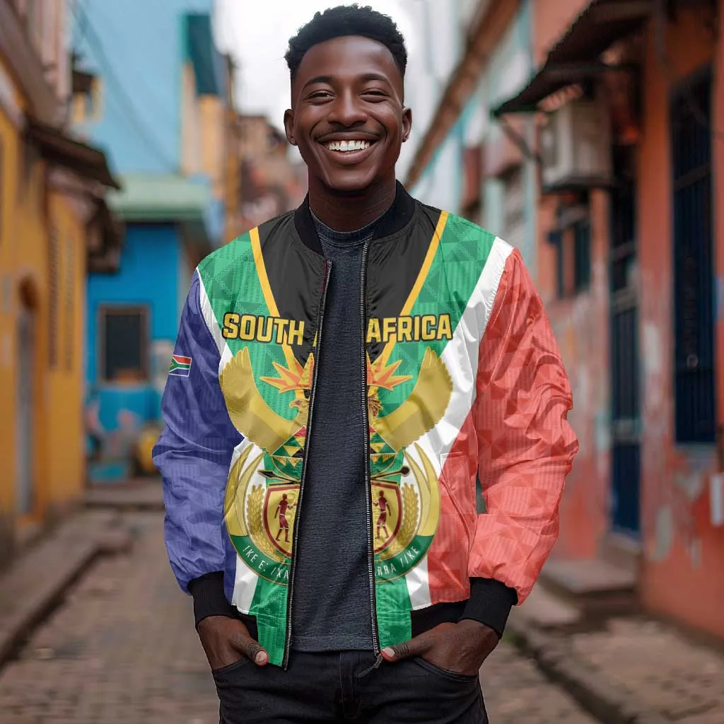 Personalised South Africa Bomber Jacket Coat Of Arms Flag Style LT15