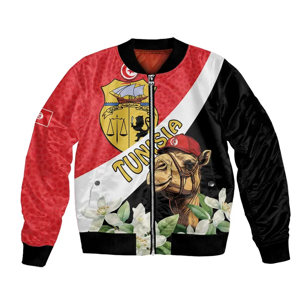 Personalized Afro Tunisia Bomber Jacket Camelus Dromedarius With Jasmine LT15