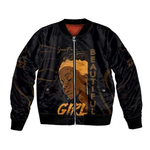 Personalized Beautiful Black Girl Bomber Jacket - Women of Africa Design DT02
