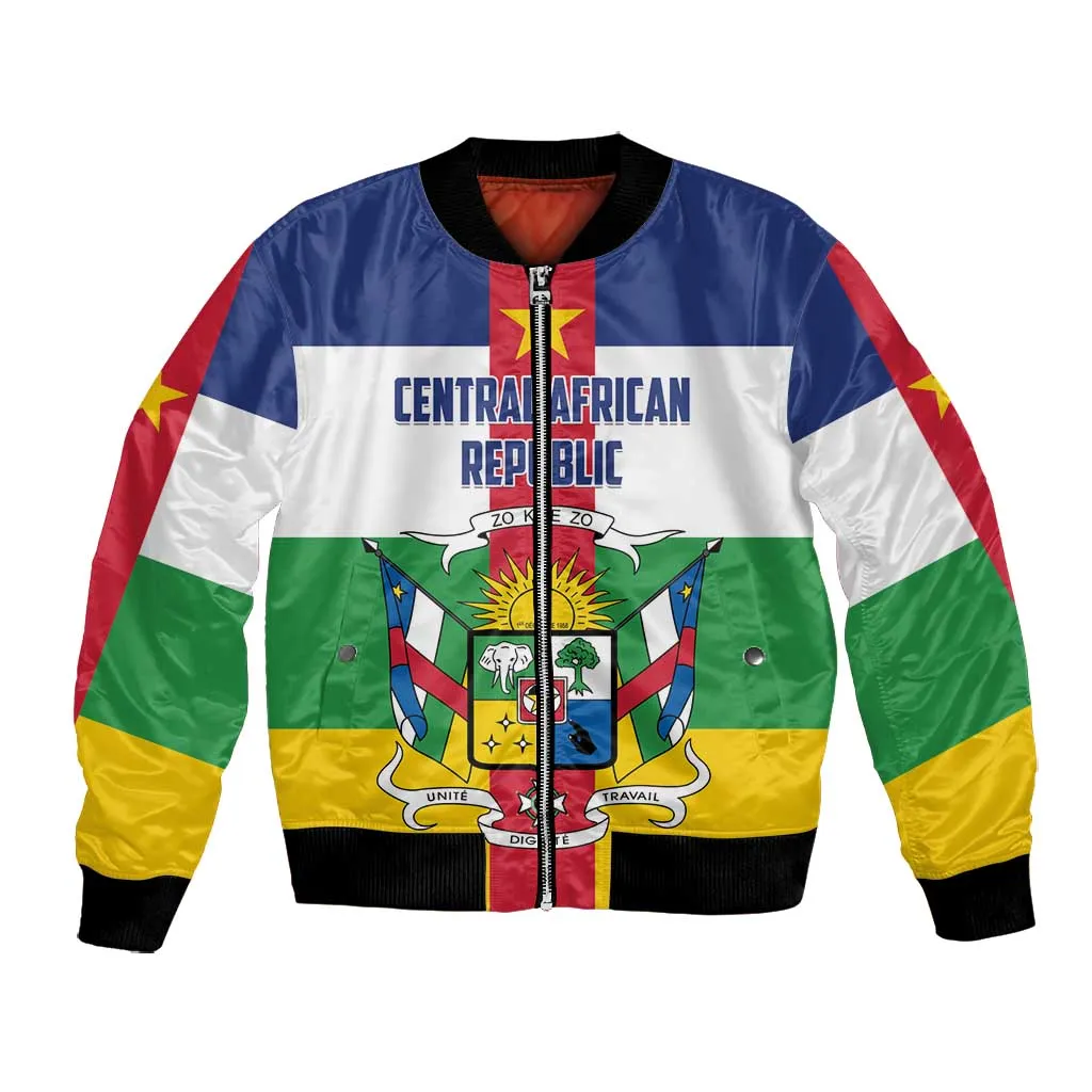Personalized Central African Republic Bomber Jacket African Zo Kwe Zo LT01
