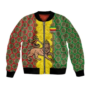Personalized Ethiopia Bomber Jacket with Lion of Judah and African Pattern Design LT01