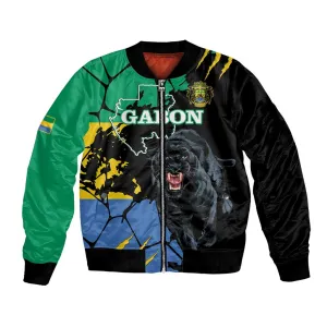Personalized Gabon Black Panther Bomber Jacket Gabonese Map Grunge Style LT14