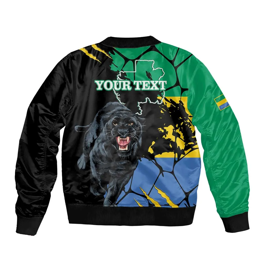 Personalized Gabon Black Panther Bomber Jacket Gabonese Map Grunge Style LT14
